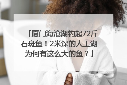 厦门海沧湖钓起72斤石斑鱼！2米深的人工湖为何有这么大的鱼？