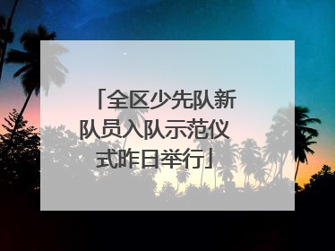 全区少先队新队员入队示范仪式昨日举行