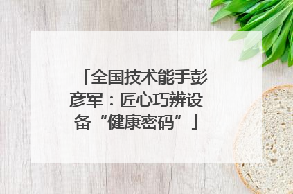 全国技术能手彭彦军：匠心巧辨设备“健康密码”