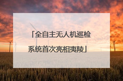 全自主无人机巡检系统首次亮相夷陵