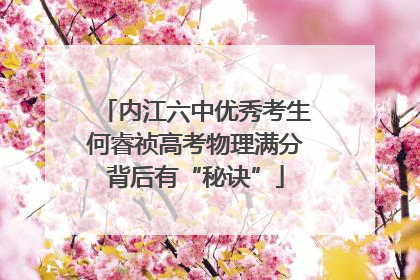 内江六中优秀考生何睿祯高考物理满分背后有“秘诀”