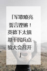 军歌嘹亮誓言铿锵！英德下太镇基干民兵点验大会召开