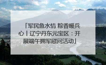 军民鱼水情 粽香暖兵心丨辽宁丹东元宝区：开展端午拥军慰问活动