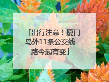 出行注意！厦门岛外11条公交线路今起有变