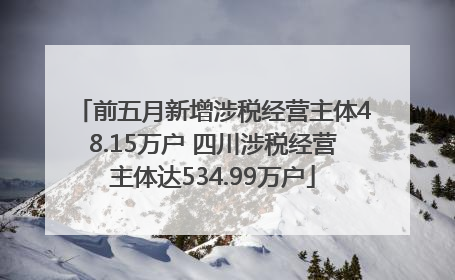 前五月新增涉税经营主体48.15万户 四川涉税经营主体达534.99万户
