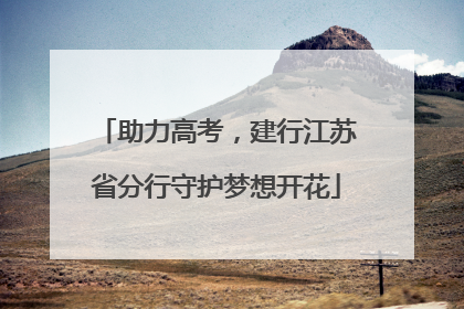 助力高考，建行江苏省分行守护梦想开花
