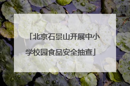 北京石景山开展中小学校园食品安全抽查