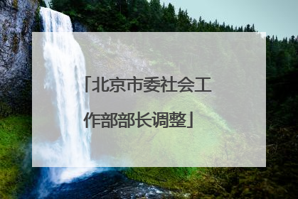 北京市委社会工作部部长调整