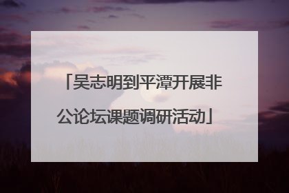 吴志明到平潭开展非公论坛课题调研活动