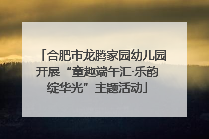 合肥市龙腾家园幼儿园开展“童趣端午汇·乐韵绽华光”主题活动