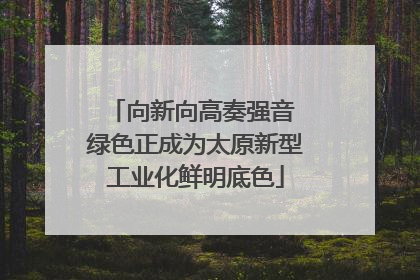 向新向高奏强音 绿色正成为太原新型工业化鲜明底色
