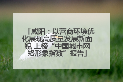 咸阳：以营商环境优化展现高质量发展新面貌 上榜“中国城市网络形象指数”报告