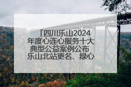 四川乐山2024年度心连心服务十大典型公益案例公布 乐山北站更名、绿心路井盖治理等上榜