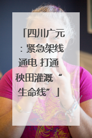 四川广元：紧急架线通电 打通秧田灌溉“生命线”