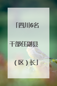 四川6名干部任副县（区）长