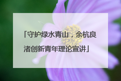 守护绿水青山，余杭良渚创新青年理论宣讲