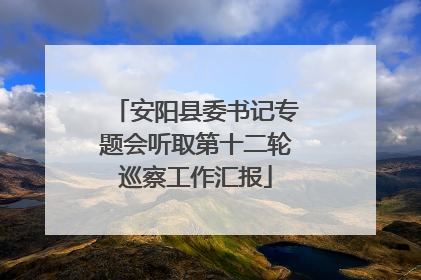 安阳县委书记专题会听取第十二轮巡察工作汇报