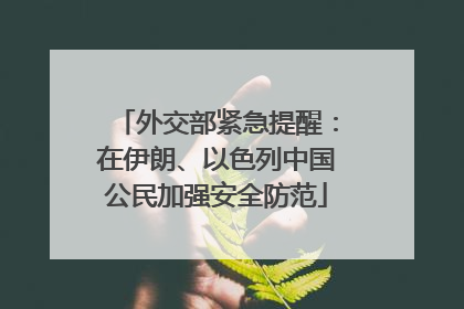 外交部紧急提醒：在伊朗、以色列中国公民加强安全防范