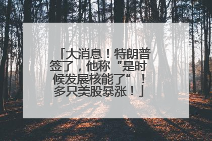 大消息！特朗普签了，他称“是时候发展核能了”！多只美股暴涨！