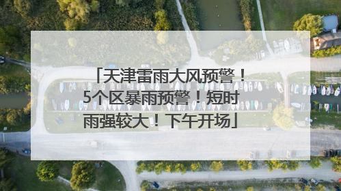 天津雷雨大风预警！5个区暴雨预警！短时雨强较大！下午开场