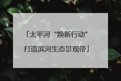 太平河“焕新行动” 打造滨河生态景观带