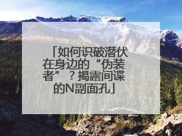 如何识破潜伏在身边的“伪装者”？揭露间谍的N副面孔