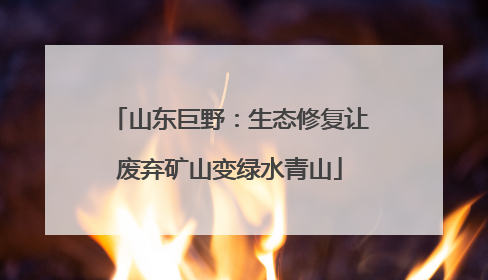 山东巨野：生态修复让废弃矿山变绿水青山