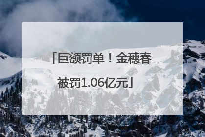 巨额罚单！金穗春被罚1.06亿元