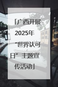 广西开展2025年“世界认可日”主题宣传活动