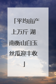 平均亩产上万斤 湖南衡山白玉丝瓜迎丰收