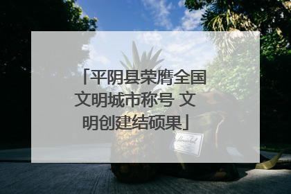 平阴县荣膺全国文明城市称号 文明创建结硕果
