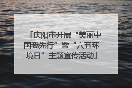庆阳市开展“美丽中国我先行”暨“六五环境日”主题宣传活动