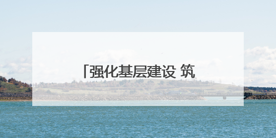 强化基层建设 筑牢高质量发展根基