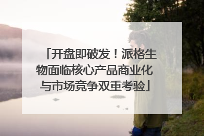 开盘即破发！派格生物面临核心产品商业化与市场竞争双重考验