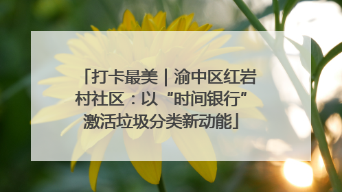 打卡最美｜渝中区红岩村社区：以“时间银行”激活垃圾分类新动能