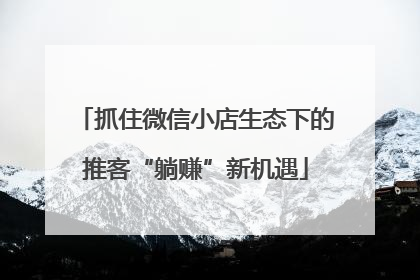 抓住微信小店生态下的推客“躺赚”新机遇