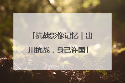 抗战影像记忆｜出川抗战，身已许国