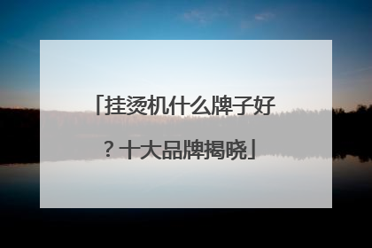 挂烫机什么牌子好？十大品牌揭晓