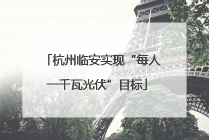 杭州临安实现“每人一千瓦光伏”目标