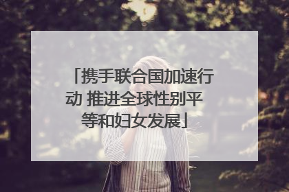携手联合国加速行动 推进全球性别平等和妇女发展