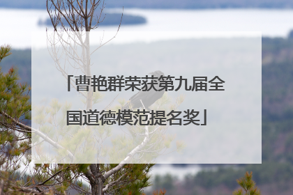 曹艳群荣获第九届全国道德模范提名奖