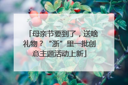 母亲节要到了，送啥礼物？“浙”里一批创意主题活动上新