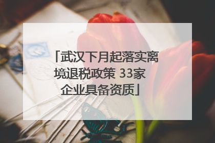 武汉下月起落实离境退税政策 33家企业具备资质