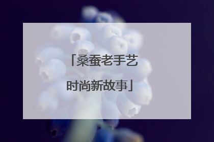 桑蚕老手艺 时尚新故事
