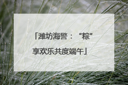 潍坊海警：“粽”享欢乐共度端午