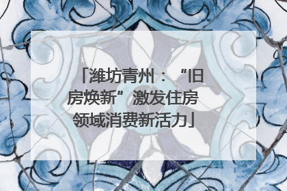 潍坊青州：“旧房焕新”激发住房领域消费新活力