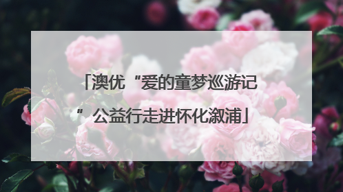 澳优“爱的童梦巡游记”公益行走进怀化溆浦