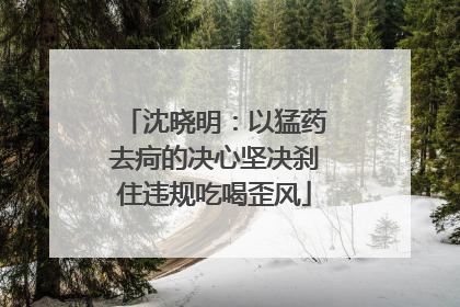 沈晓明：以猛药去疴的决心坚决刹住违规吃喝歪风