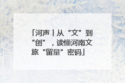 河声丨从“文”到“创”，读懂河南文旅“留量”密码