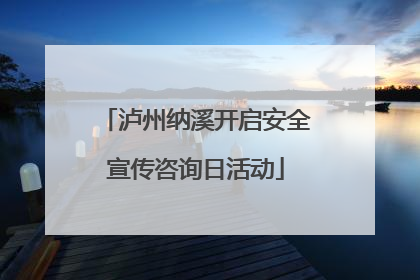 泸州纳溪开启安全宣传咨询日活动